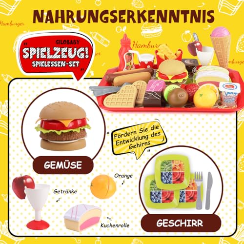 GILOBABY Küchenspielzeug und Essen Spielen Set für Kinder - 3