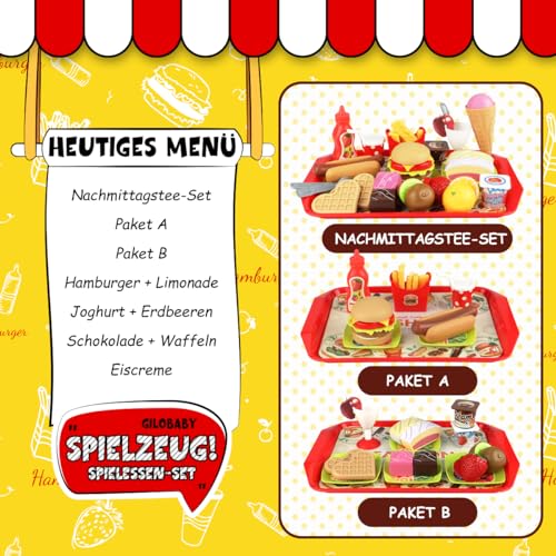 GILOBABY Küchenspielzeug und Essen Spielen Set für Kinder - 4