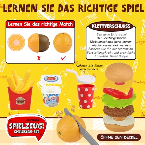 GILOBABY Küchenspielzeug und Essen Spielen Set für Kinder - 5