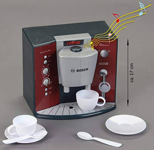 Theo Klein 9569 Bosch Kaffeemaschine mit Sound I Batteriebetriebene Espressomaschine mit realistischen Geräuschen I Maße: 14,5 cm x 19,5 cm x 17 cm I Spielzeug für Kinder ab 3 Jahren - 2