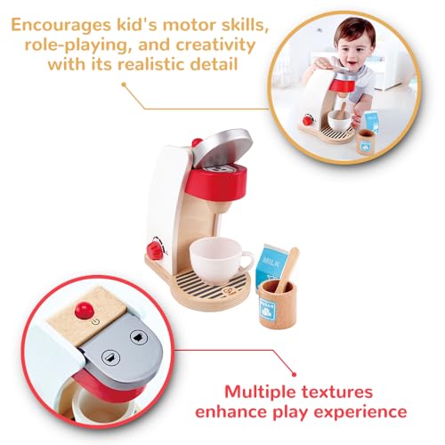 Hape E3146 – Meine Kaffeemaschine, Zubehör für Kinderküche und Kaufladen, aus Holz - 3