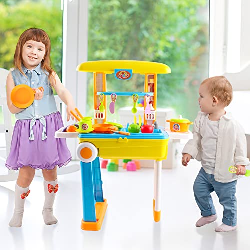 Küchenset Koffer – deAO SC-KB 2-in-1 Tragbares ‚My Little Chef‘ Küchenset Koffer mit Sound, Licht und Zubehör - 4