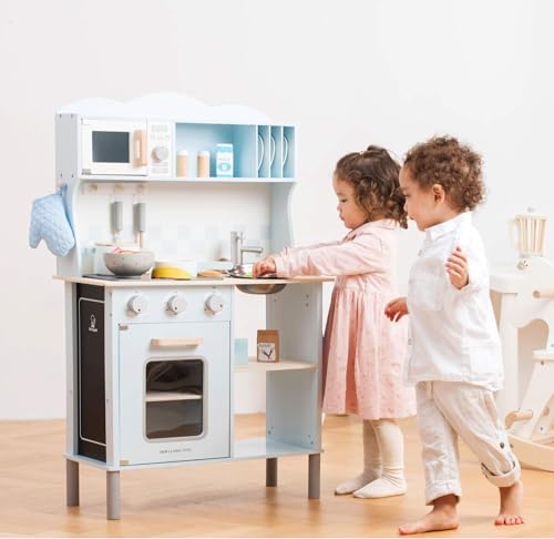 New Classic Toys 11065 Küchenzeile-Modern mit Kochfeld Multi Color – hier in Blau