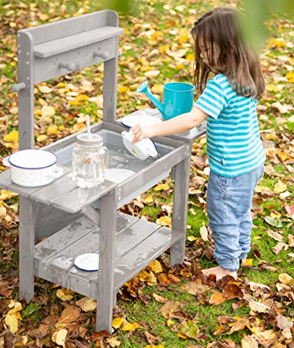roba Matschküche Midi – Kinder-Outdoor-Gartenküche aus wetterfestem Massivholz