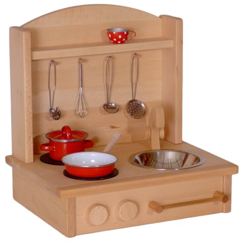 Kinderherd Zwerg 2012G Massivholz – Kinder-Tischküche – Spielständer-Küche - 2
