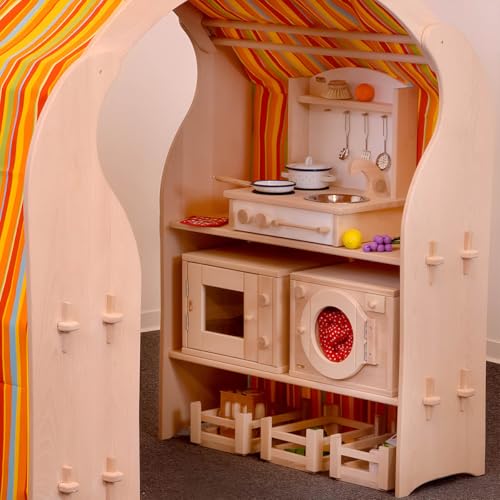 Kinderherd Zwerg 2012G Massivholz – Kinder-Tischküche – Spielständer-Küche - 5