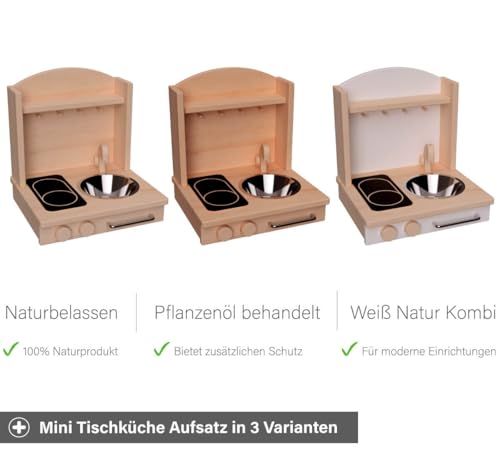 Kinderherd Zwerg 2012G Massivholz – Kinder-Tischküche – Spielständer-Küche - 7