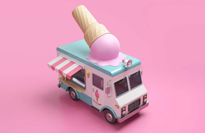 GizmoVine Eiswagen Eiscreme Trolley Wagen Süßigkeiten Kinder Spielzeug Player 