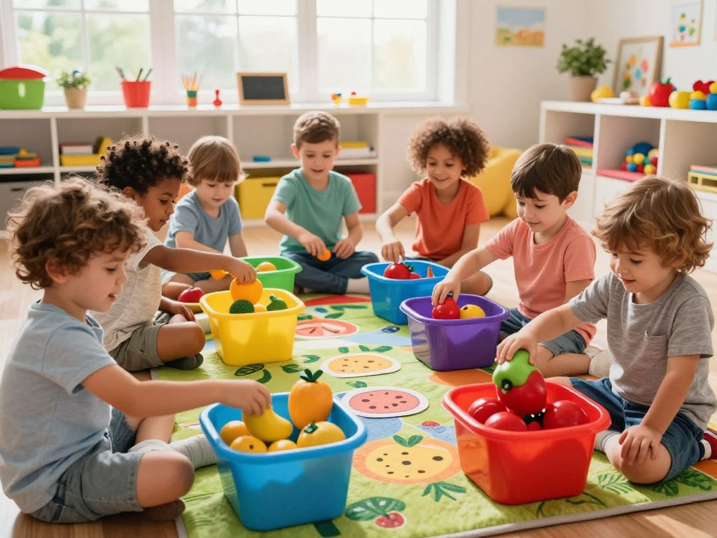 Kreative Lernspiele mit Farbsortierung Kinder Kreative Lernspiele mit Farbsortierung Kinder