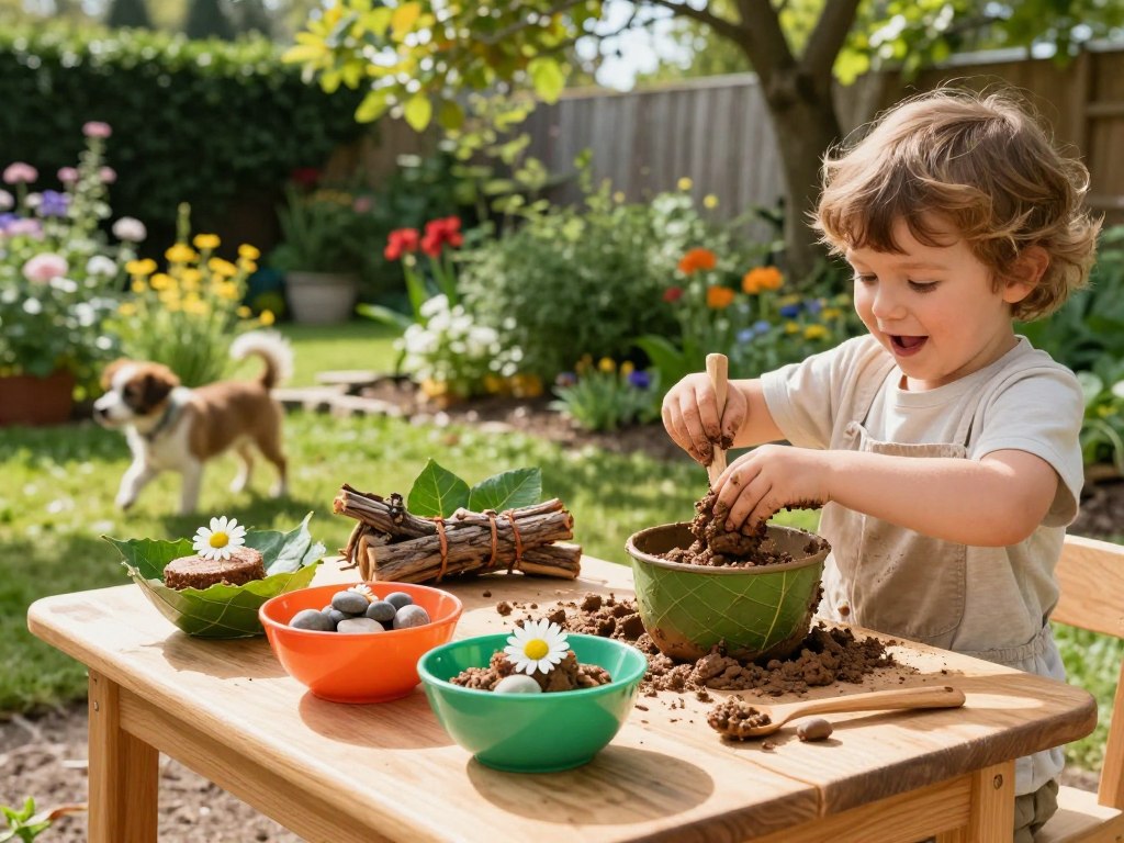 Matschküche Spielideen mit Naturmaterialien Matschküche Spielideen mit Naturmaterialien
