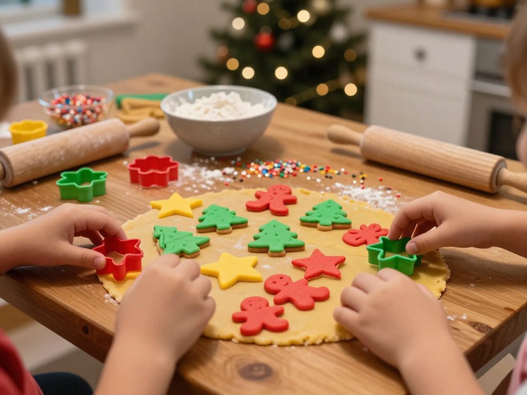 Plätzchen ausstechen Spielteig mit verschiedenen Ausstechformen Plätzchen ausstechen Spielteig mit verschiedenen Ausstechformen