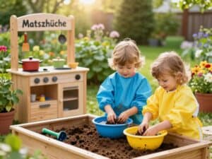 Mehr über den Artikel erfahren Spielideen für die Kindermatchküche im Garten