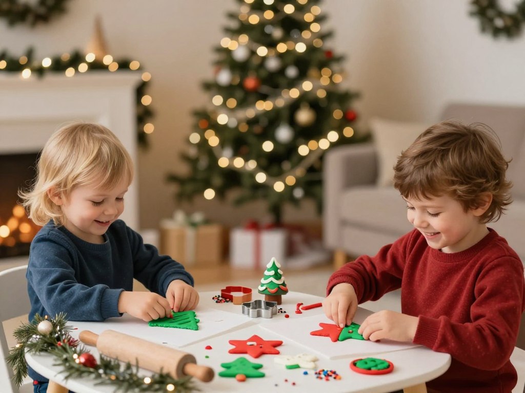 Spielteig Kleinkind beim Weihnachtsbasteln Altersgruppen Spielteig Kleinkind beim Weihnachtsbasteln Altersgruppen