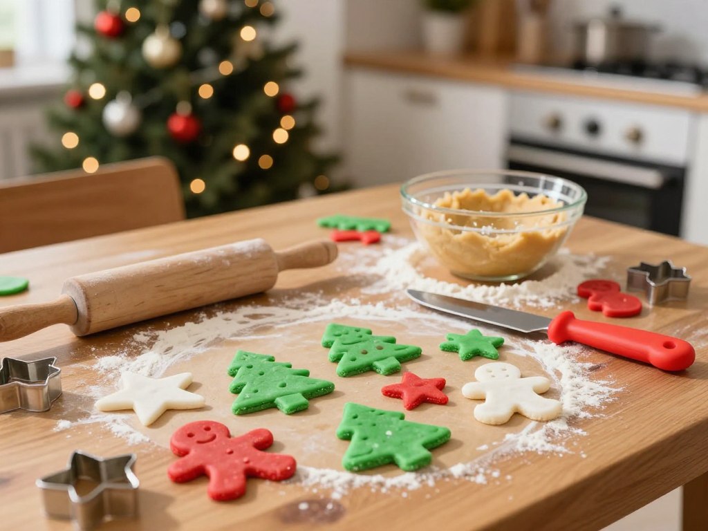 Spielteig Materialien und Werkzeuge für Weihnachtsplätzchen Spielteig Materialien und Werkzeuge für Weihnachtsplätzchen