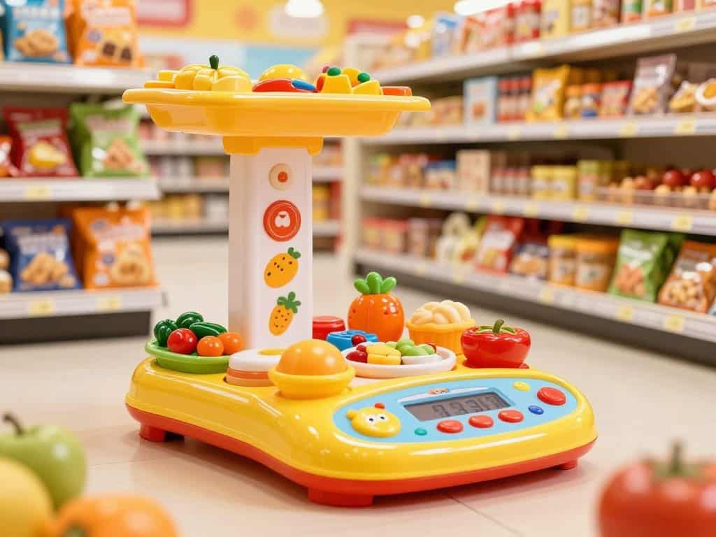 Spielzeug Waage für Kinder im Supermarkt Spielzeug Waage für Kinder im Supermarkt